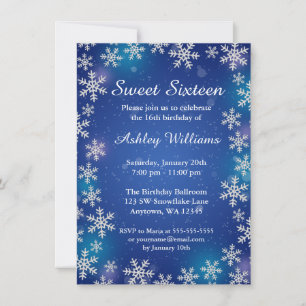 Invitation Flocons de neige brillants Pays des merveilles d'h