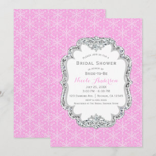 Invitation Flocons de neige cristallins Hiver merveilleux Élé