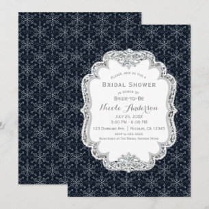 Invitation Flocons de Neige Cristallins Hiver Merveilleux Élé