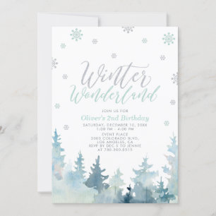 Invitation Flocons de neige d'argent Jardin d'hiver 2e annive