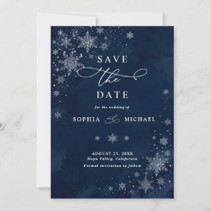 Invitation Flocons de neige de minuit Mariage Enregistrer la 