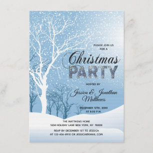 Invitation Flocons de neige de neige du pays des merveilles
