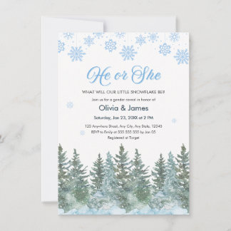 Invitation Flocons de neige d'hiver Il ou Elle Révélation du
