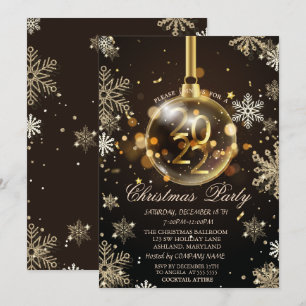 Invitation Flocons de neige dorés, décoration de Noël 2022 po