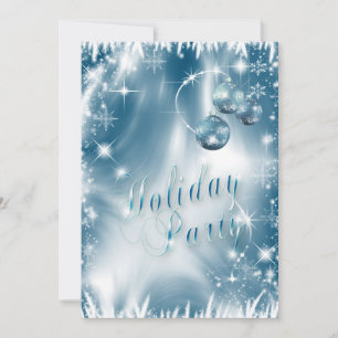 Invitation Flocons de neige élégants Fête de la fête de la ge