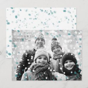 Invitation Flocons de neige froids d'hiver de couleur sarcell