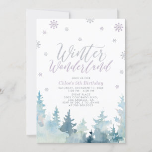 Invitation Flocons de Neige Hiver Merveilleux 5ème Anniversai
