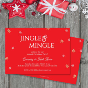 Invitation Flocons de neige Jingle & Mingle Fête de Noël en r