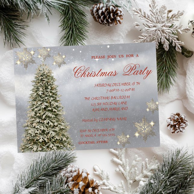 Invitation Flocons de neige pour sapin de Noël, Fête de Noël  (Créateur téléchargé)