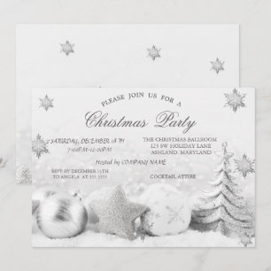 Invitation Flocons de neige, Société des boules pour sapins d