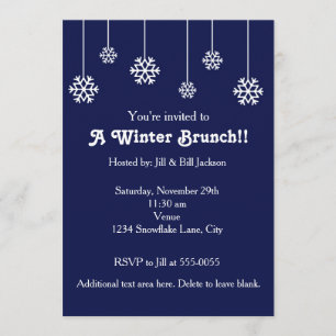 Invitation Flocons de neige suspendus blancs d'hiver Invitati