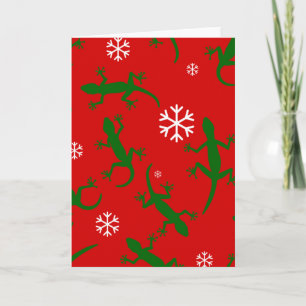Invitation flocons de noël geckos
