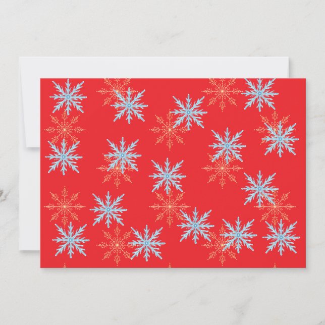 Invitation Flocons Rouges de Noël Script Joyeux Noël avec Wr  (Devant)