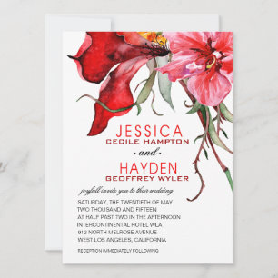 Invitation Flora Botanica Bold Mariage des fleurs d'aquarelle