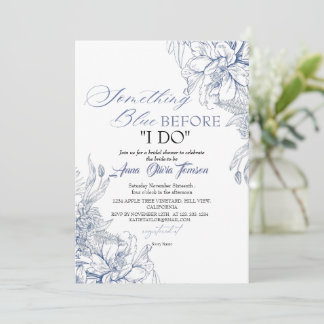 Invitation Flora Something Blue Before I DO Bridal Shower