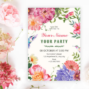 Invitation Floraison florale artistique