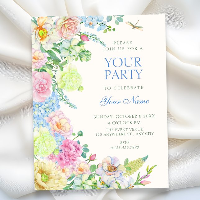 Invitation Floraison florale esthétique (Créateur téléchargé)
