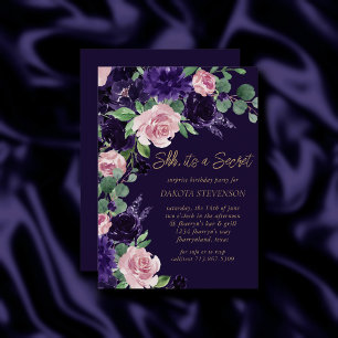 Invitation Floraison Parti surprise violet rose