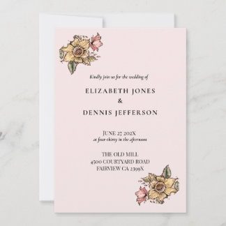 Invitation FLORAISON - rose