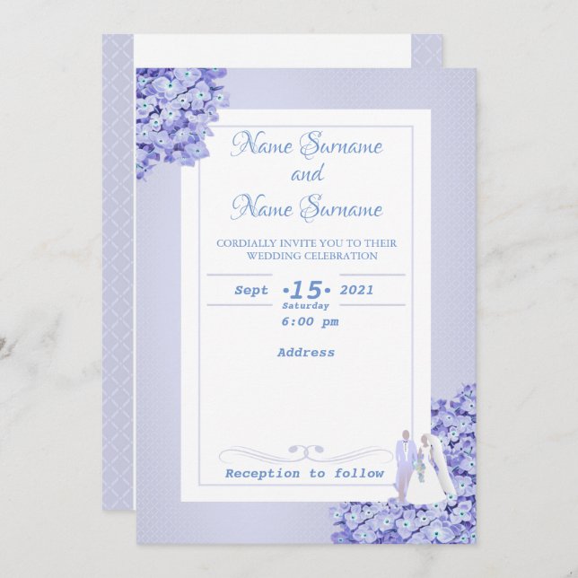 Invitation Floral (Devant / Derrière)