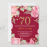 Floral 70e anniversaire Gold Parties scintillant B