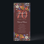 Invitation Floral 70th Birthday Party Program Menu Bourgogne<br><div class="desc">Elégant design "programme fête d'anniversaire" avec fleurs sauvages aquarelles et texte personnalisé.</div>
