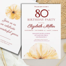 Floral 80e anniversaire - Elégant design de fleurs