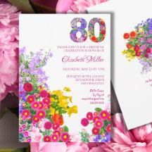 Floral 80e anniversaire - Elégant Garden Party
