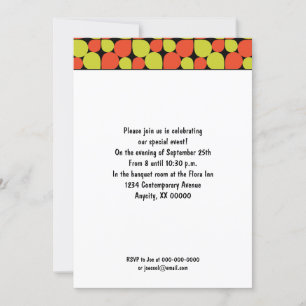 Invitation Floral Abstrait Retro Motif, événement