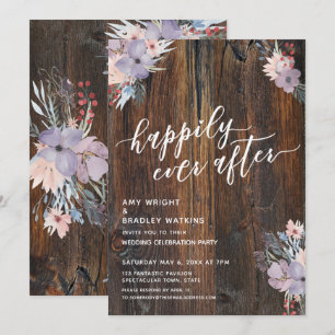 Invitation Floral Aquarelle Pastel Rustique Heureux À Tout Ja