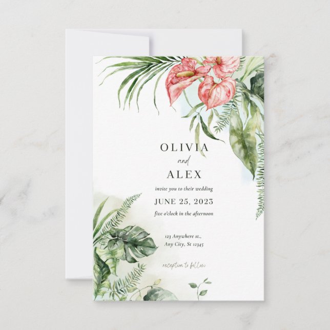 Invitation Floral art Wedding Invite (Devant)