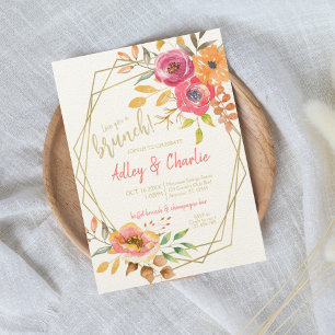Invitation Floral Automne Aquarelle Brunch Wedding shower