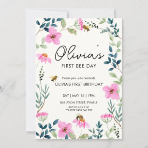 Invitation Floral Bee Premier anniversaire