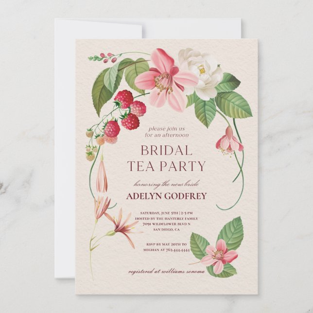 Invitation floral berry Wildflower Bridal Shower (Devant)