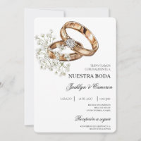 Floral blanc avec anneau Mariage espagnol