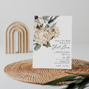 Invitation Floral blanc Rien de fantaisie Juste aimer Mariage