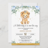 Floral Bleu Un Petit Baby shower Lion King