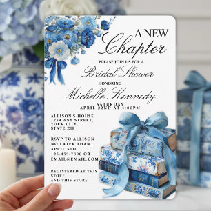 Invitation Floral Bleu Une nouvelle Fête des mariées de chapi