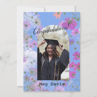 Invitation Floral Blossoms Custom Details Graduation Party