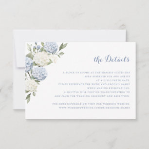 Invitation Floral Blue Hydrangea Greenery Détails du Mariage