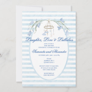 Invitation Floral Bluebell Mobile Celestial Boy Baby shower