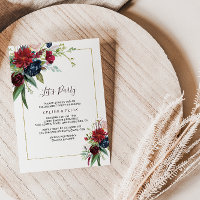 Floral Blush de la marine bourguignonne moderne Fa