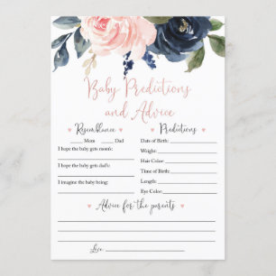 Invitation Floral Blush et Navy Baby Predictions et conseils