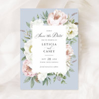 Floral Blush White Peonies Mariage Enregistrer la