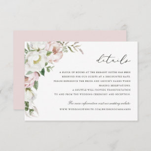 Invitation Floral Blush White Peony Détails de la verdure Ins