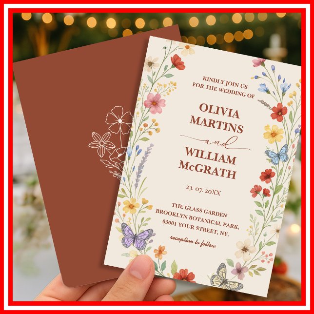 Invitation Floral Boho Burnt Orange Terracotta Mariage (Créateur téléchargé)
