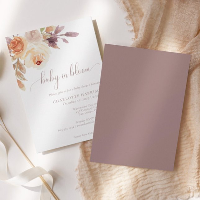 Invitation Floral Boho d'automne rustique | BABY SHOWER (Créateur téléchargé)