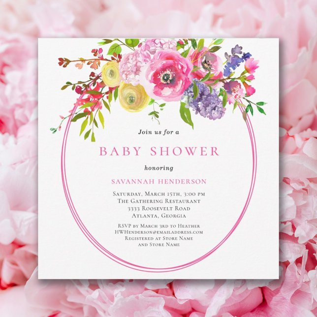 Invitation Floral Boho Fleur sauvage d'été Baby shower de jar (Créateur téléchargé)