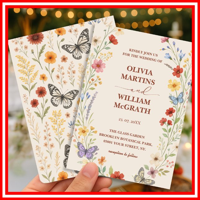 Invitation Floral Boho Terracotta Mariage (Créateur téléchargé)