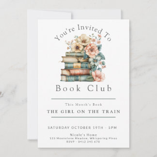 Invitation Floral Book Club
